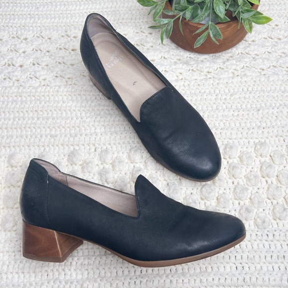 Dansko Shoes - DANSKO Women's Preston Leather Heeled Loafers Pumps Shoes Black 38 US 7.5 8